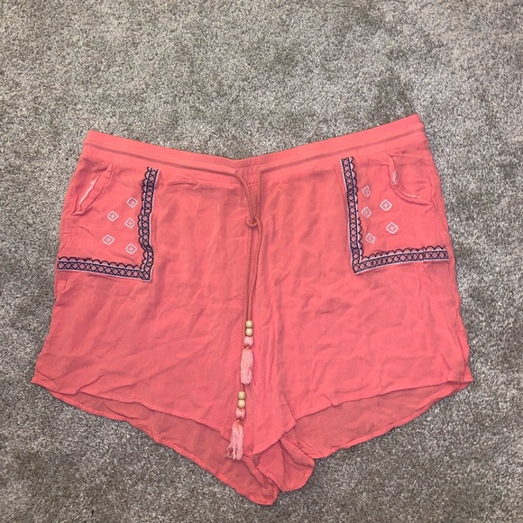 Est. 1946 Rayon Pink & Blue w Beads Shorts 26/28W - Picture 3 of 12
